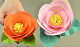 Hướng dẫn làm hoa trà đẹp lung linh từ giấy bìa màu