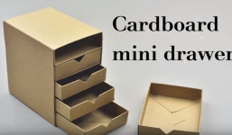Hướng dẫn làm tủ đựng đồ có ngăn kéo mini từ giấy bìa 