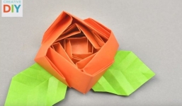 Hướng dẫn gấp hoa hồng từ giấy origami sặc sỡ
