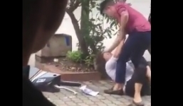 Xôn xao clip chồng đánh vợ sau khi cãi nhau