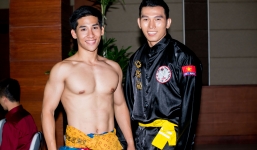 Siêu mẫu Ngọc Tình nổi bật trong phần thi chụp hình nhóm với đồ thể thao