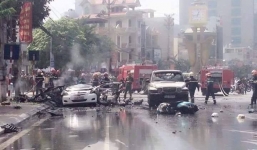 Nổ xe taxi ở Quảng Ninh, 2 người chết tại chỗ