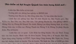 Giấy mời liên hoan giám đốc về hưu được đóng dấu đỏ