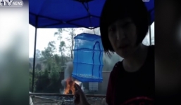 Phát thanh viên đốt ôtô, tường thuật trực tiếp trên Facebook câu like