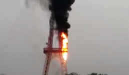 Video: Tháp truyền hình Tuyên Quang bốc cháy dữ dội