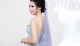 Hoa hậu Mỹ Linh đẹp lộng lẫy trong bộ váy cưới