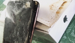 iPhone 7 bốc cháy suýt thiêu rụi một chiếc ô tô