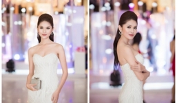 Bất chấp trời se lạnh, Thuỳ Dung khoe vai trần quyến rũ trên thảm đỏ