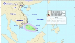 Áp thấp nhiệt đới giật cấp 8 trên quần đảo Trường Sa