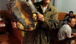 'Cụ rùa' nặng 16kg kỳ lạ bò vào nhà dân