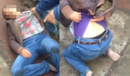 Video: Bị bắt quả tang dàn cảnh móc túi, người phụ nữ nằm lăn ra đường ăn vạ