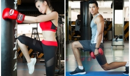 Á vương Ngọc Tình, Khánh Ngân khoe body nóng bỏng trong phòng tập