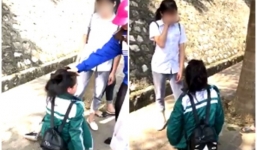 Nữ sinh dùng chân đạp vào mặt bạn ở Yên Bái gây phẫn nộ