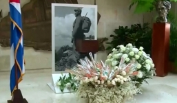 Hình ảnh hộp đựng di hài cố lãnh tụ Cuba Fidel Castro