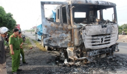 Xe bồn bê tông bốc cháy trên đường, thiệt hại gần 1 tỷ đồng