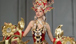 Khả Trang bị vấp ngã trên sân khấu vẫn nhận giải tại HH Siêu quốc gia