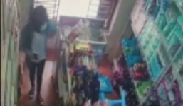 Cô gái ăn trộm bị bắt khi đang tẩu thoát 