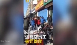 Video: Ông chủ và nhân viên bò lê trên đường vì không đủ doanh thu