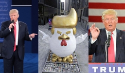 Tượng gà khổng lồ nhái Donald Trump ở Trung Quốc