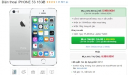 Tết Dương lịch, iPhone 5s tiếp tục được giảm giá sốc