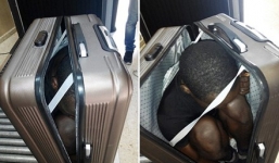 Nam thanh niên bị phát hiện chui trong vali để vượt biên