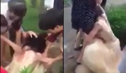 Cô dâu đi chụp ảnh cưới bị vợ cũ chú rể đánh ghen