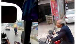 'Quái xế' U70 tái xuất với phong cách anh hùng xa lộ ở Hưng Yên