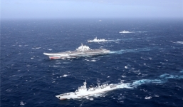 Trung Quốc tung ảnh tàu sân bay tập trận ở Biển Đông