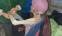 Con trai và con dâu nhốt mẹ già trong chuồng sắt nhiều năm