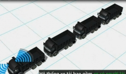 Video đoàn xe tải không người lái ở Singapore