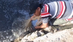 Video: Cao thủ quăng một phát chài bắt được hàng trăm con cá