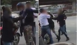 Video: Nữ phượt thủ cầm gạch dọa đánh tài xế sau khi va chạm