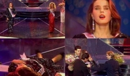 Clip khoảnh khắc Hoa hậu Pháp ngất xỉu khi đăng quang