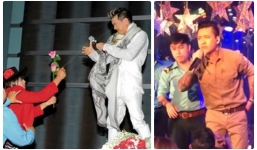 Phản ứng của Mr Đàm, Tuấn Hưng, Trường Giang khi bị ném chai, xịt hơi cay