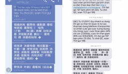 Viettel gửi nhầm tin nhắn chữ tượng hình tới khách hàng