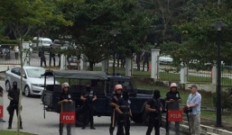 Cảnh sát vũ trang Malaysia bảo vệ phiên tòa xử Đoàn Thị Hương