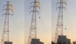 Video: Bị điện cao thế giật, rơi 30m xuống đất vẫn sống sót