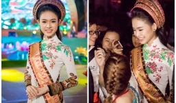 Mỹ nhân học giỏi nhất Hoa hậu Việt Nam bị 'bao vây' ở Lễ hội cafe