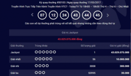 Hà Nội lần thứ 2 có vé trúng độc đắc Vietlott 43 tỷ đồng