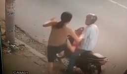 Cô gái tung cước đạp thẳng tên trộm túi bột giặt ngã dúi dụi