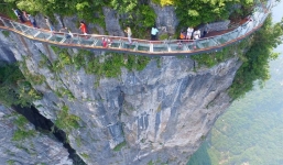 Video: Du khách khóc nức nở khi đi qua cầu kính trên vách đá cheo leo
