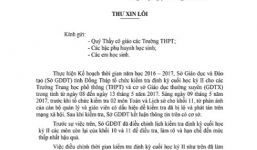 Sự cố lộ đề thi: Giám đốc Sở GD-ĐT Đồng Tháp viết thư xin lỗi