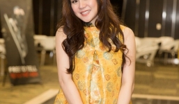 Vy Oanh khoe mang bầu 8 tháng với chồng đại gia