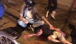 Hỗn chiến sau va chạm giao thông, 2 người bị thương 