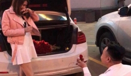 Chuyện tình vượt thử thách phía sau màn cầu hôn với 101 đóa hồng bên xe sang BMW