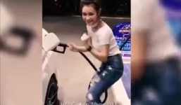 'Vũ điệu đổ xăng' của cô nàng xinh đẹp hút cư dân mạng