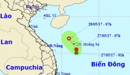 Xuất hiện áp thấp trên Biển Đông