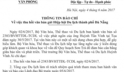 Thu hồi văn bản đề nghị xử lý Chủ tịch Hiệp hội du lịch TP Đà Nẵng