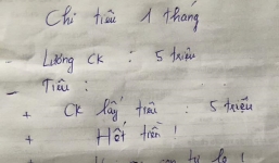 Bảng chi tiêu gây sốc của gia đình chồng lương 5 triệu một mình tiêu hết, vợ tự xoay sở nuôi 2 con