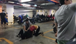 Xem phim thiếu ý thức, 3 cô gái trẻ hỗn chiến tại hầm gửi xe